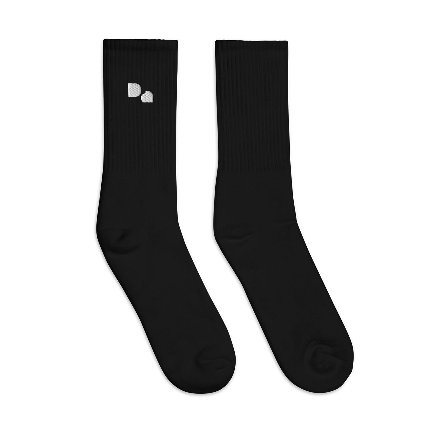 Tiger Beat Theory Embroidered crew socks (with black & white embroidery)